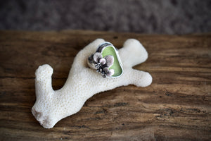 Sea Glass and Succulent Ring-Gorgeous Green