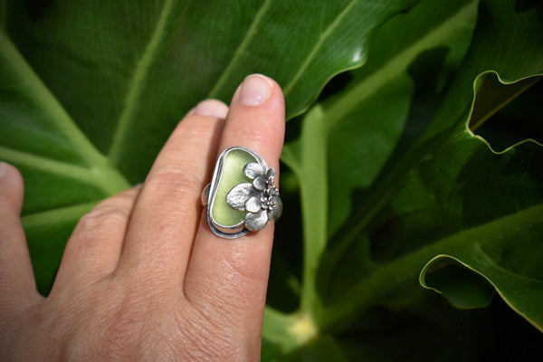 Sea Glass and Succulent Ring-Gorgeous Green