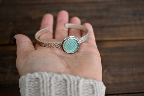 Ohajiki Sea Glass Cuff in Sea Foam