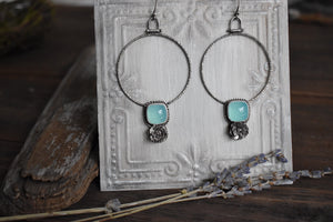 Chalcedony Swinging Hoops