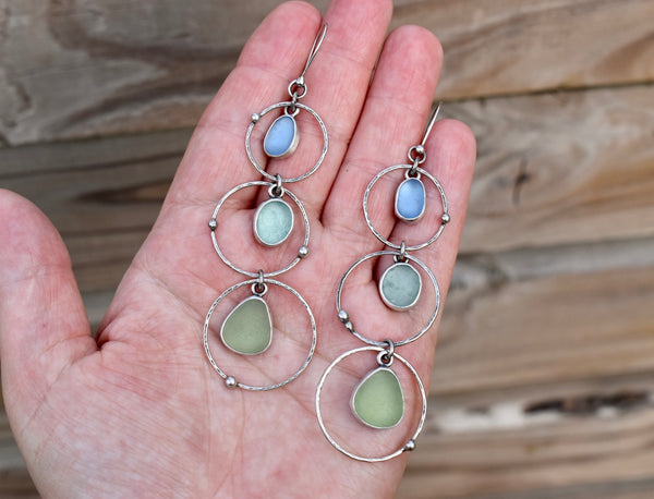 Sea Glass Trio Dangles