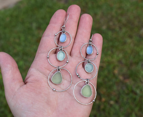 Sea Glass Trio Dangles