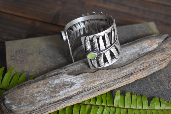 Sword Fern Sea Glass Cuff