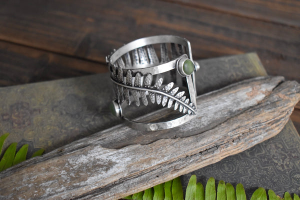 Sword Fern Sea Glass Cuff