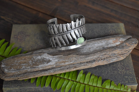 Sword Fern Sea Glass Cuff